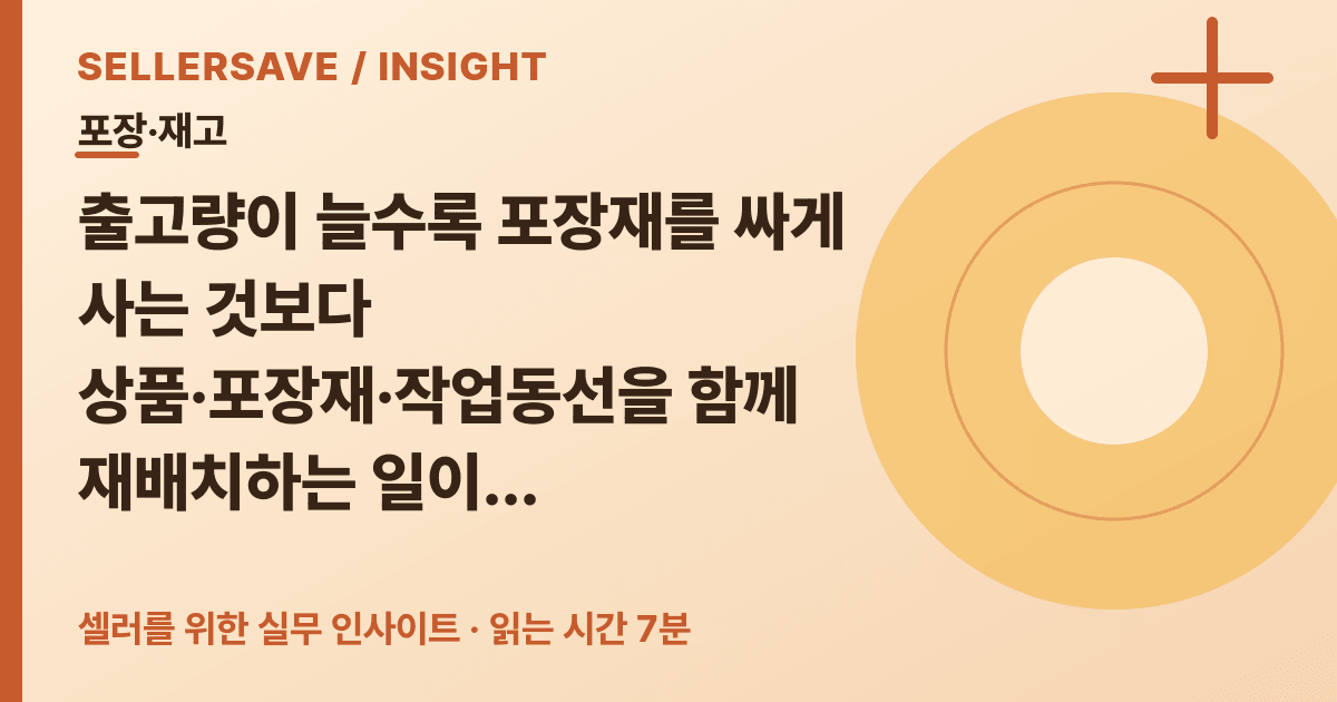 포장 작업시간 줄이고 재고 회전 높이는 SKU ABC 관리법 — 포장·재고 SellerSave 인사이트 에디토리얼 커버